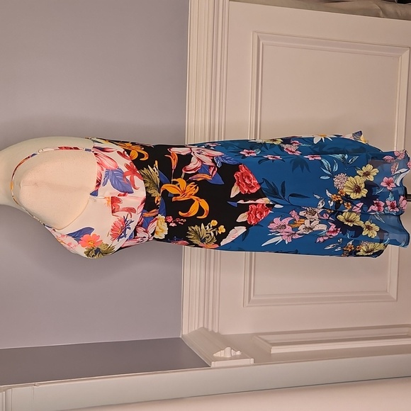 Guess Georgiana Wild Flora Print Chiffon Mini Dress - Picture 9 of 15